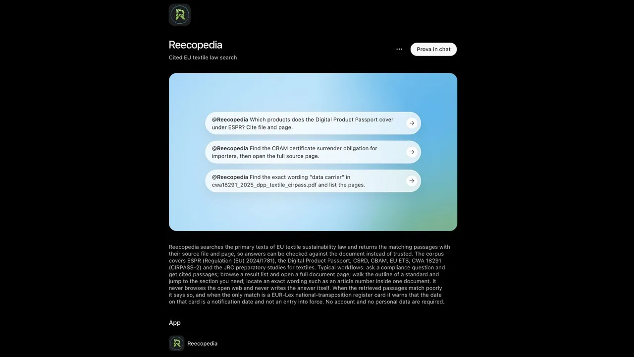 Hoje, a Reecopedia foi oficialmente listada no ecossistema OpenAI