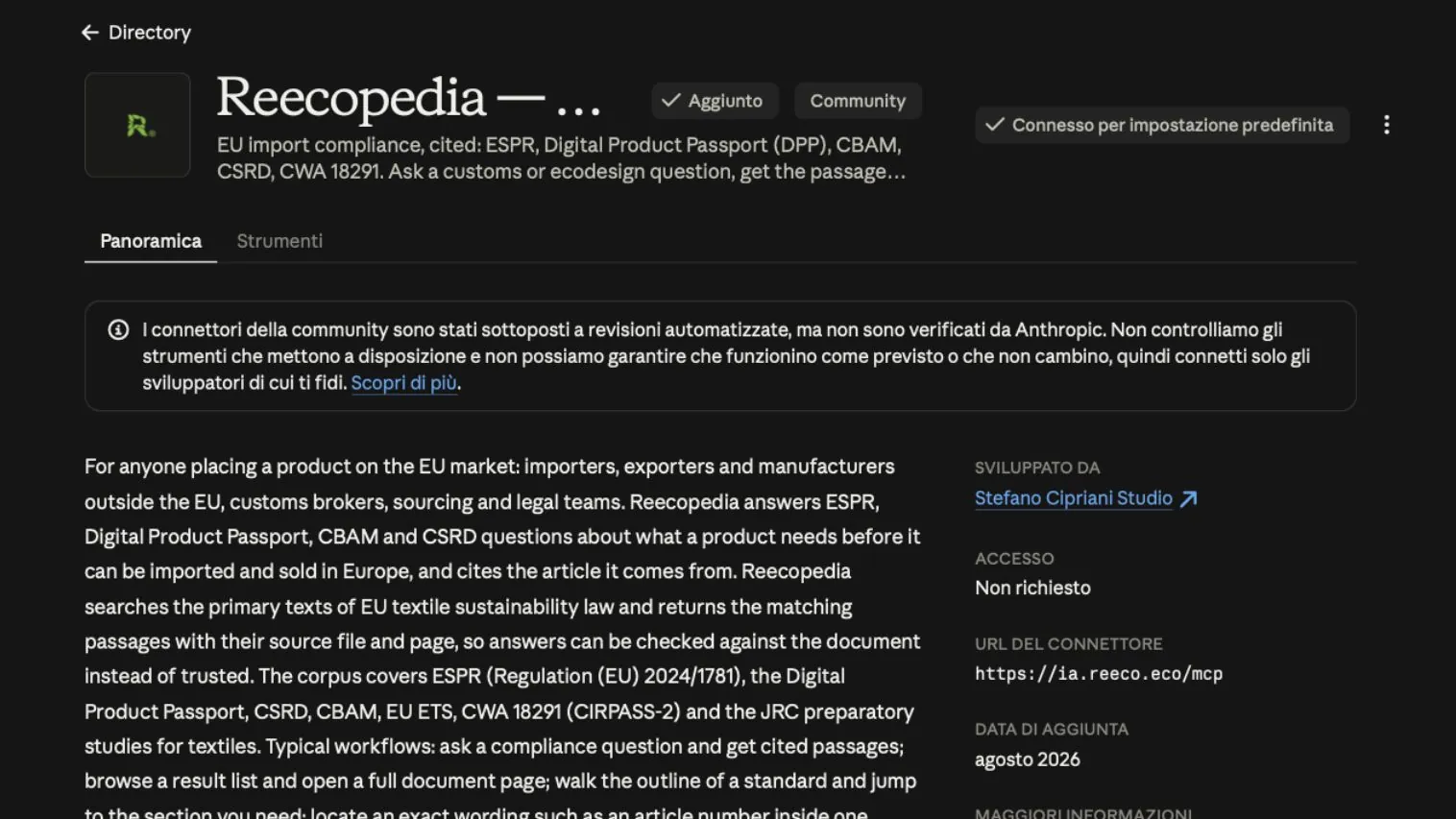 A nossa ferramenta Reecopedia está agora também listada no diretório Anthropic